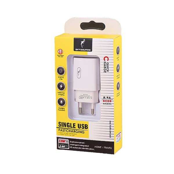 شارژر دیواری Sky Dolphin 12W مدل SC06 — تصویر ۲