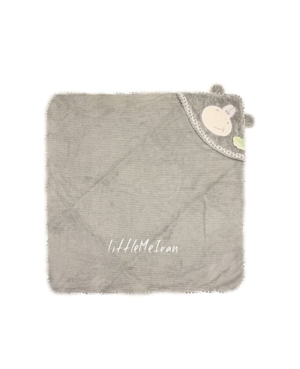 پتو دور پیچ کلاه دار مخمل کبریتی little me طرح میمون — تصویر ۲