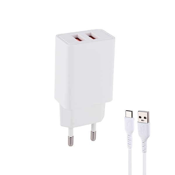 شارژر دیواری Sky Dolphin 12W مدل SC03T + کابل تایپ سی