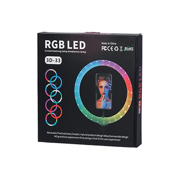 رینگ لایت RGB مدل 3D-33 به همراه پایه — تصویر ۲