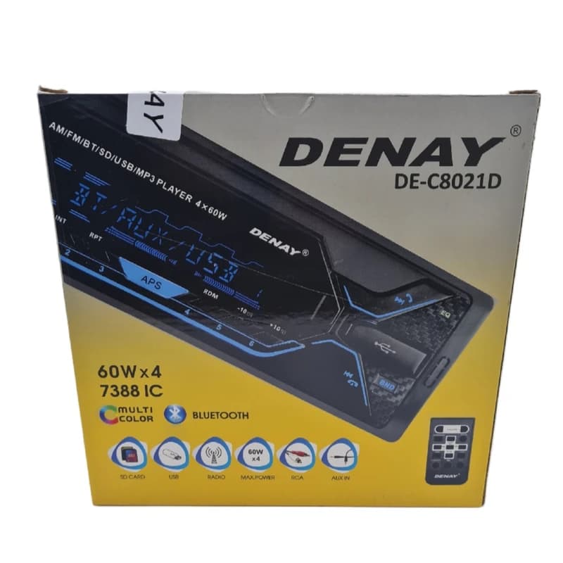 پخش خودرو دنای مدل DE-C8021D سایز ۱ دین با بلوتوث — تصویر ۳