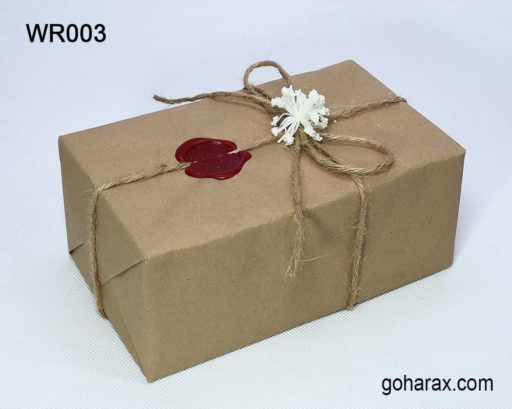 کادوپیچی طرح کاغذ کرافت مهر و موم