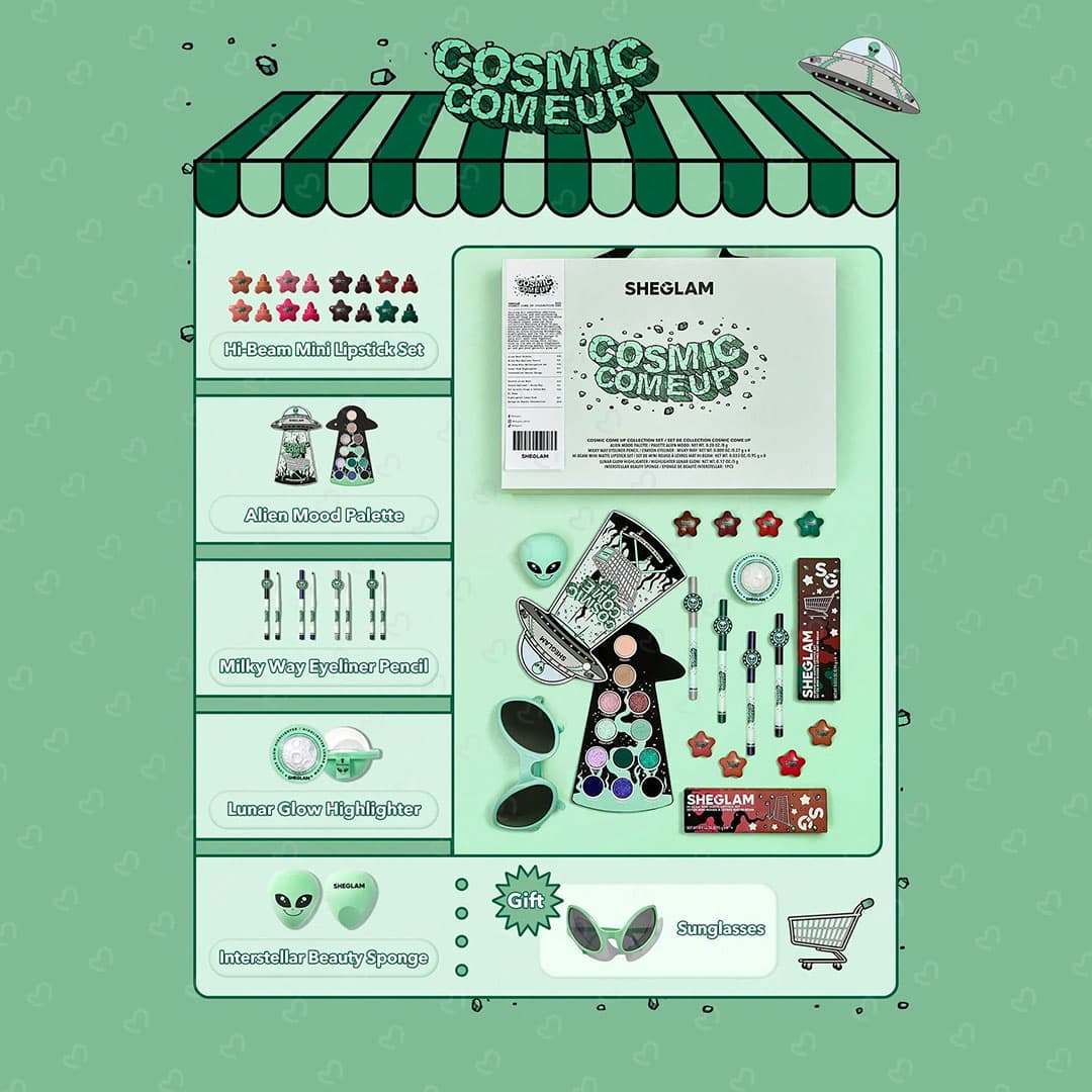 مجموعه آرایشی شیگلم مدل Cosmic Come Up مجموعه 16 عددی — تصویر ۶