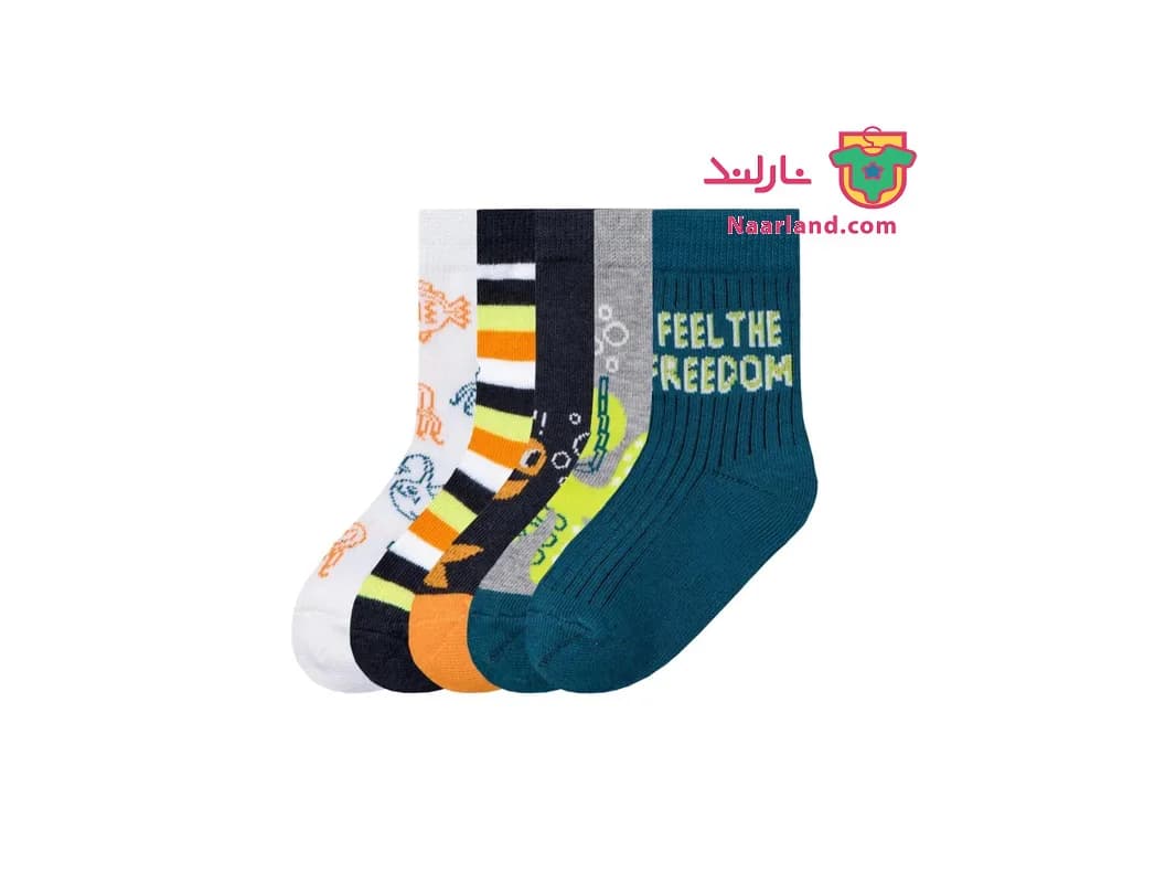 مجموعه ۵ عددی جوراب نخی لوپیلو طرح هشت پا