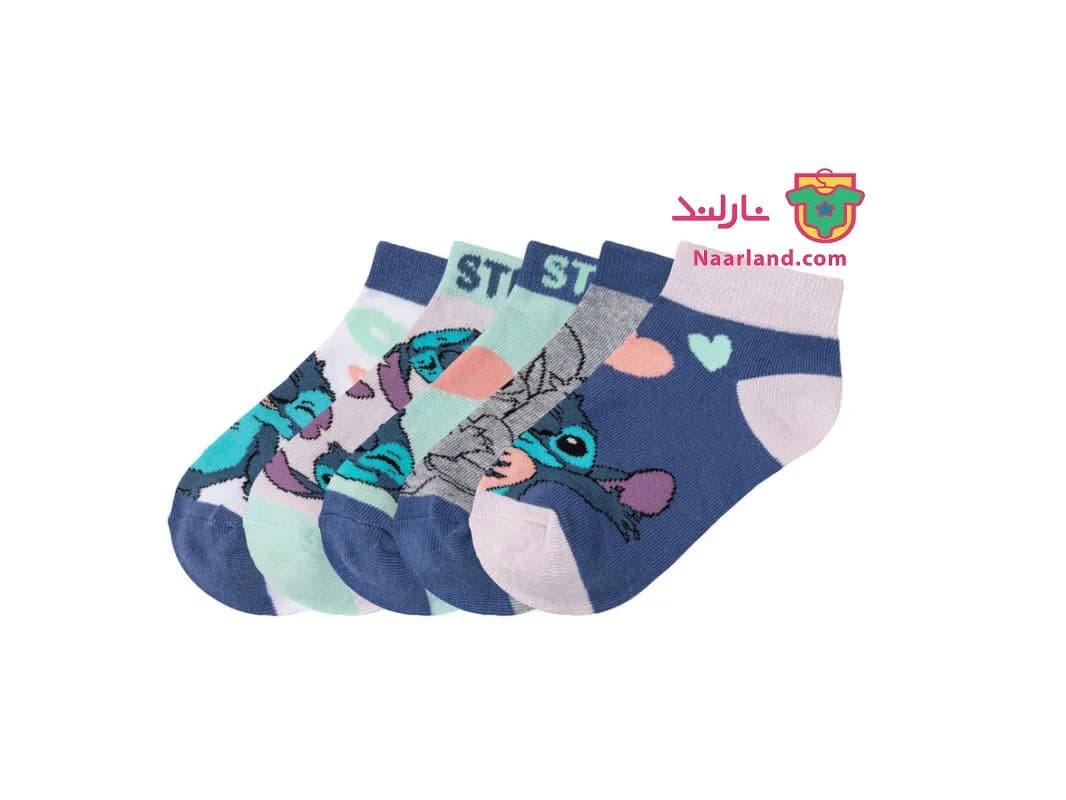 مجموعه ۵ عددی جوراب نخی Stitch طرح لیلو و استیچ