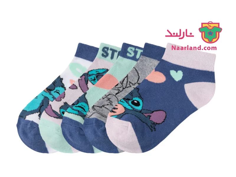 مجموعه ۵ عددی جوراب نخی Stitch طرح لیلو و استیچ — تصویر ۲