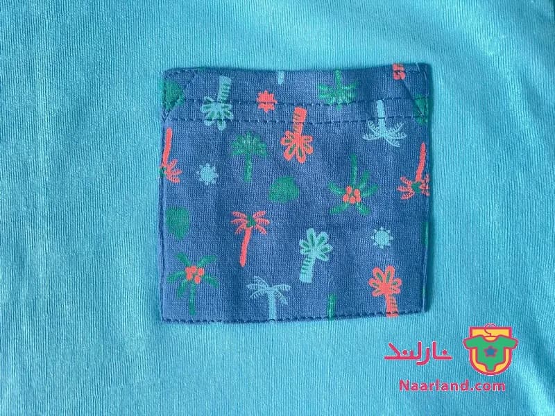 تیشرت نخی لوپیلو Lupilu فیروزه ای طرح نخل — تصویر ۲