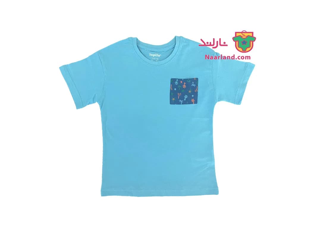 تیشرت نخی لوپیلو Lupilu فیروزه ای طرح نخل — تصویر ۴