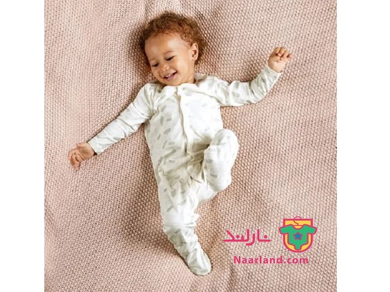 سرهم نوزادی جوراب دار لوپیلو آلمان سفید سبز پاستلی طرح ابر — تصویر ۲