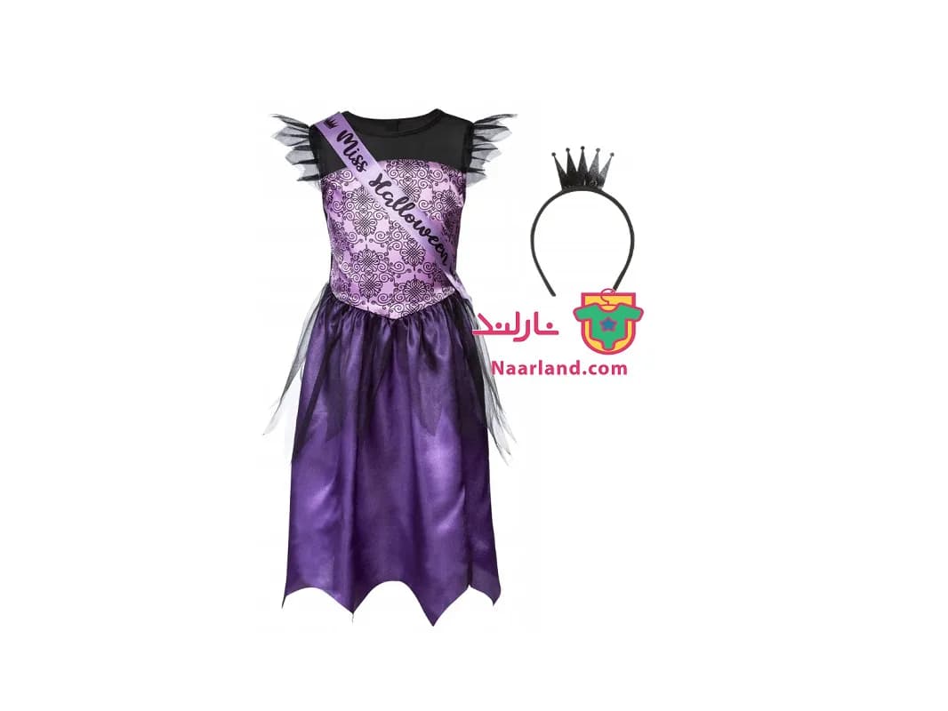 کاستوم و کلاه دخترانه طرح miss halloween
