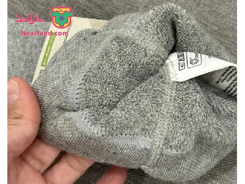 جوراب شلواری پشت کرکی نوزادی ضخیم لوپیلو خاکستری راه راه — تصویر ۳