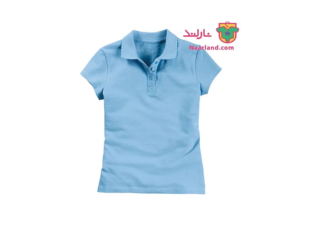 پولوشرت نخی دخترانه برند Smart Start آلمان آبی روشن