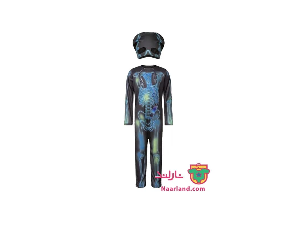 کاستوم و ماسک طرح اسکلت Halloween