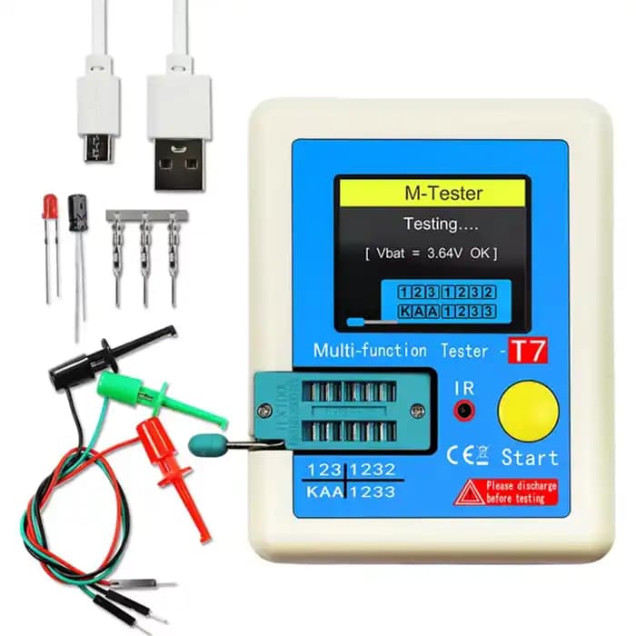 تستر قطعات الکترونیک LCR-T7 با نمایشگر رنگی — تصویر ۲