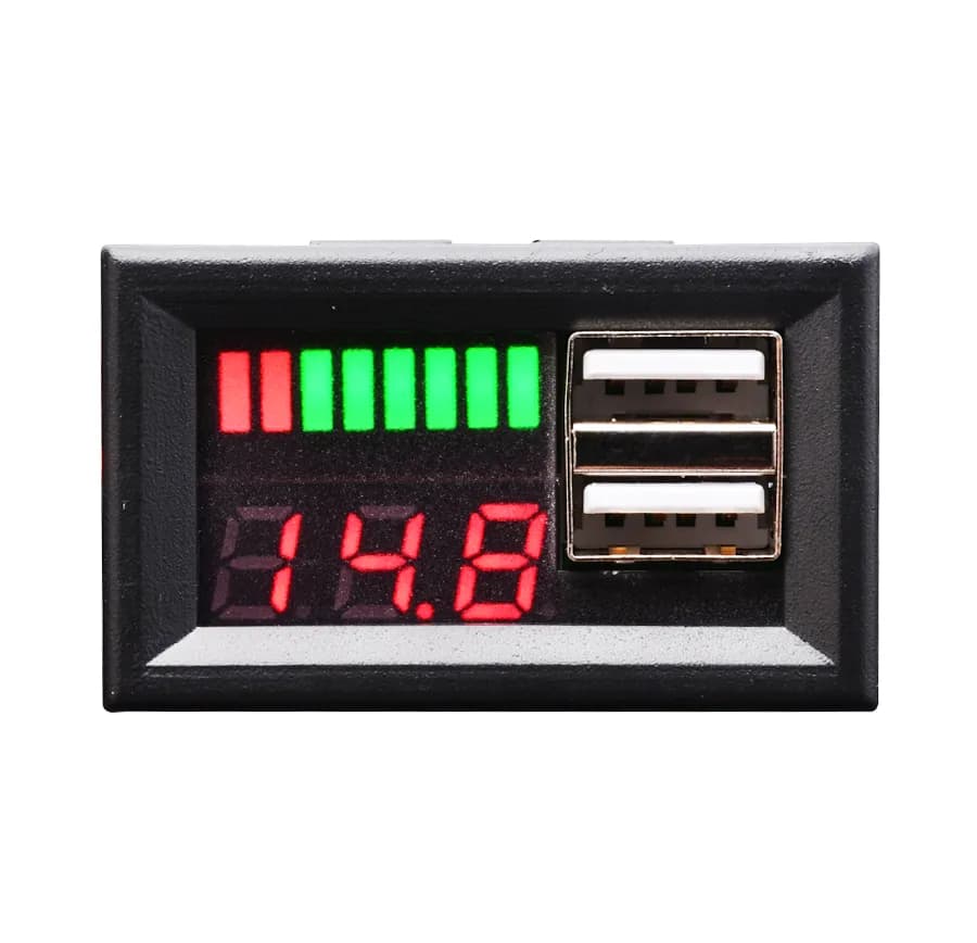 ماژول ولت متر و نمایشگر سطح باتری 12V پنلی