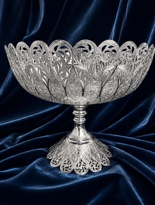 کاسه پایه دار نقره