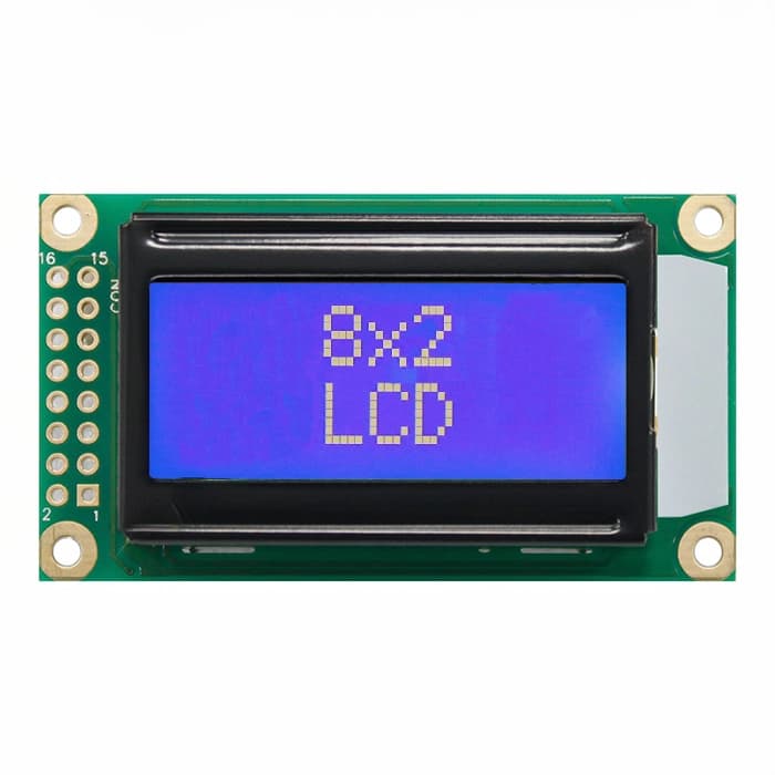 LCD کاراکتری 2×8 آبی