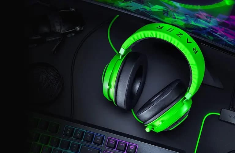 هدست گیمینگ باسیم ریزر RAZAER مدل Kraken Green — تصویر ۶