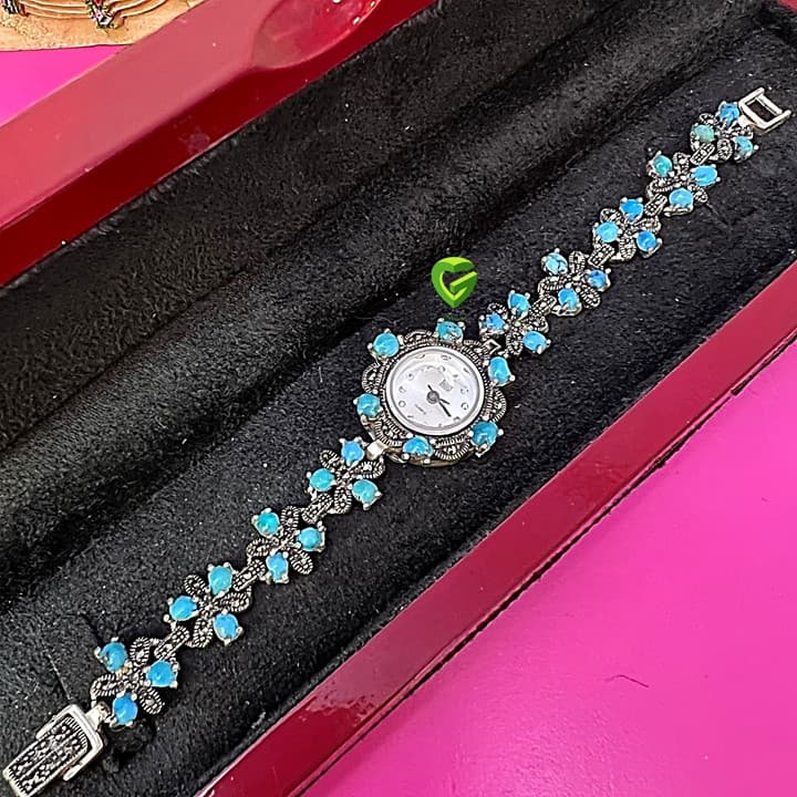 ساعت نقره فیروزه کد544 — تصویر ۳