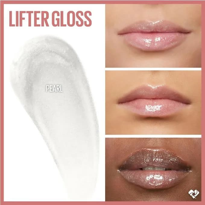 لیپ گلاس شاین مایع میبلین مدل LIFTER GLOSS رنگ PEARLشماره 001 — تصویر ۲