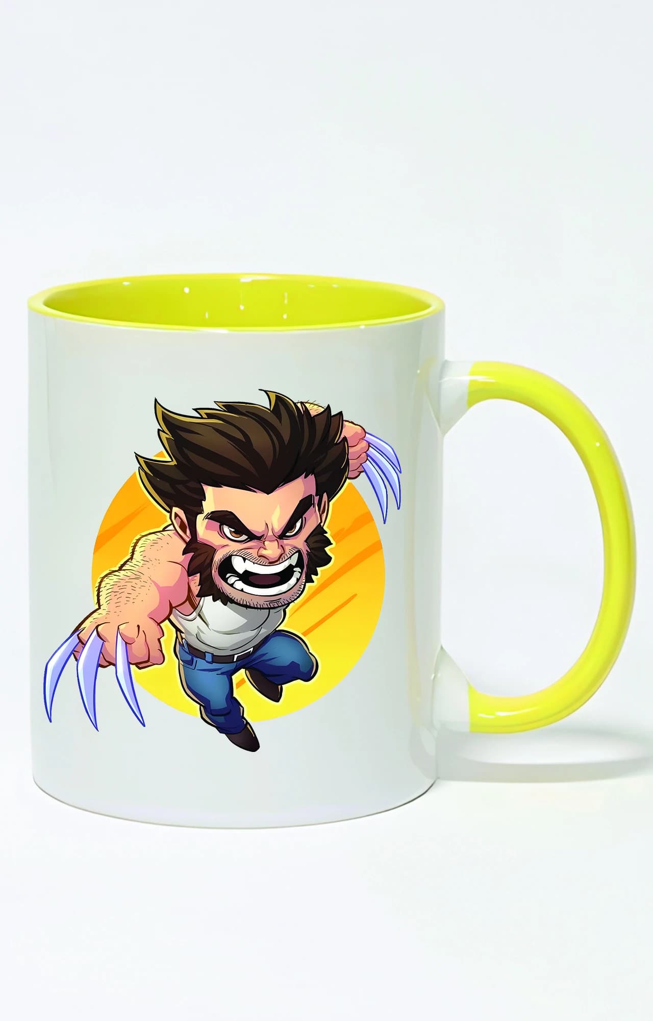 ماگ دسته و داخل رنگی طرح ولورین Wolverine کد 3541