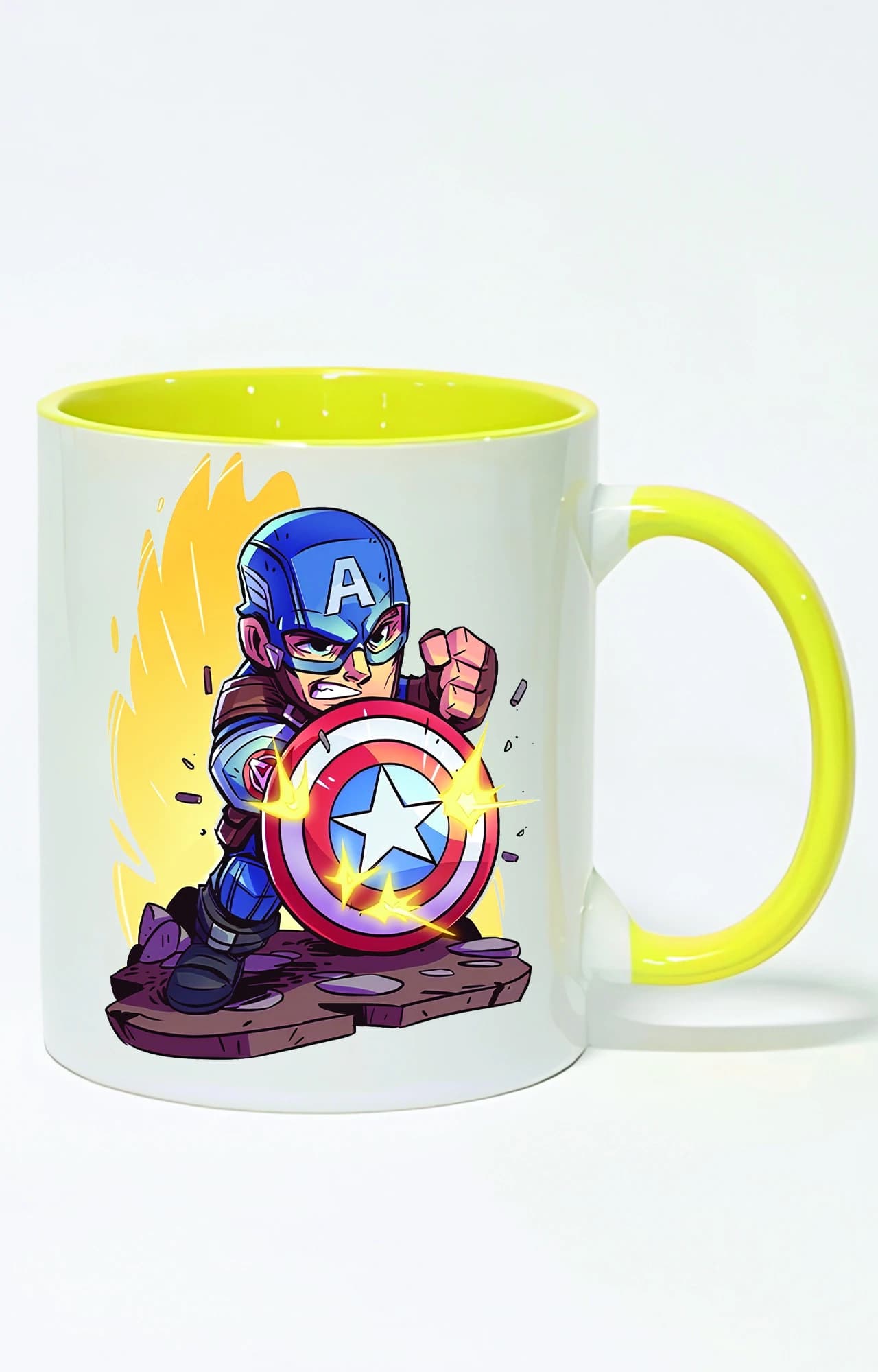 ماگ دسته و داخل رنگی طرح کاپیتان آمریکا Captain America کد 3539
