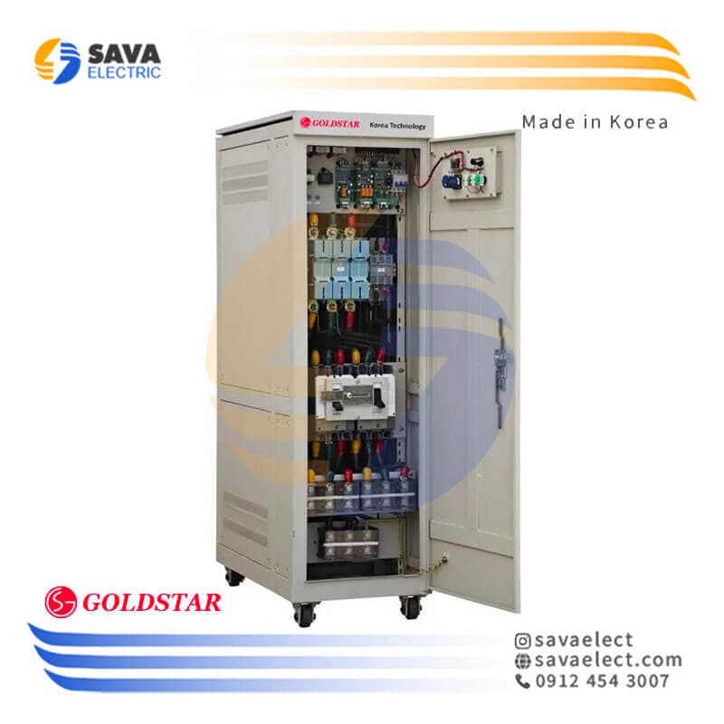 استابلایزر سه فاز سروو موتوری 300KVA عمودی LG-3P-300K-I گلداستار کره — تصویر ۲