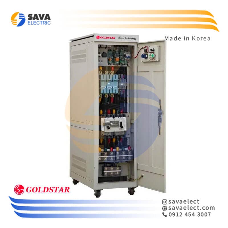 استابلایزر سه فاز سروو موتوری 500KVA عمودی LG-3P-500K-I گلداستار کره — تصویر ۲