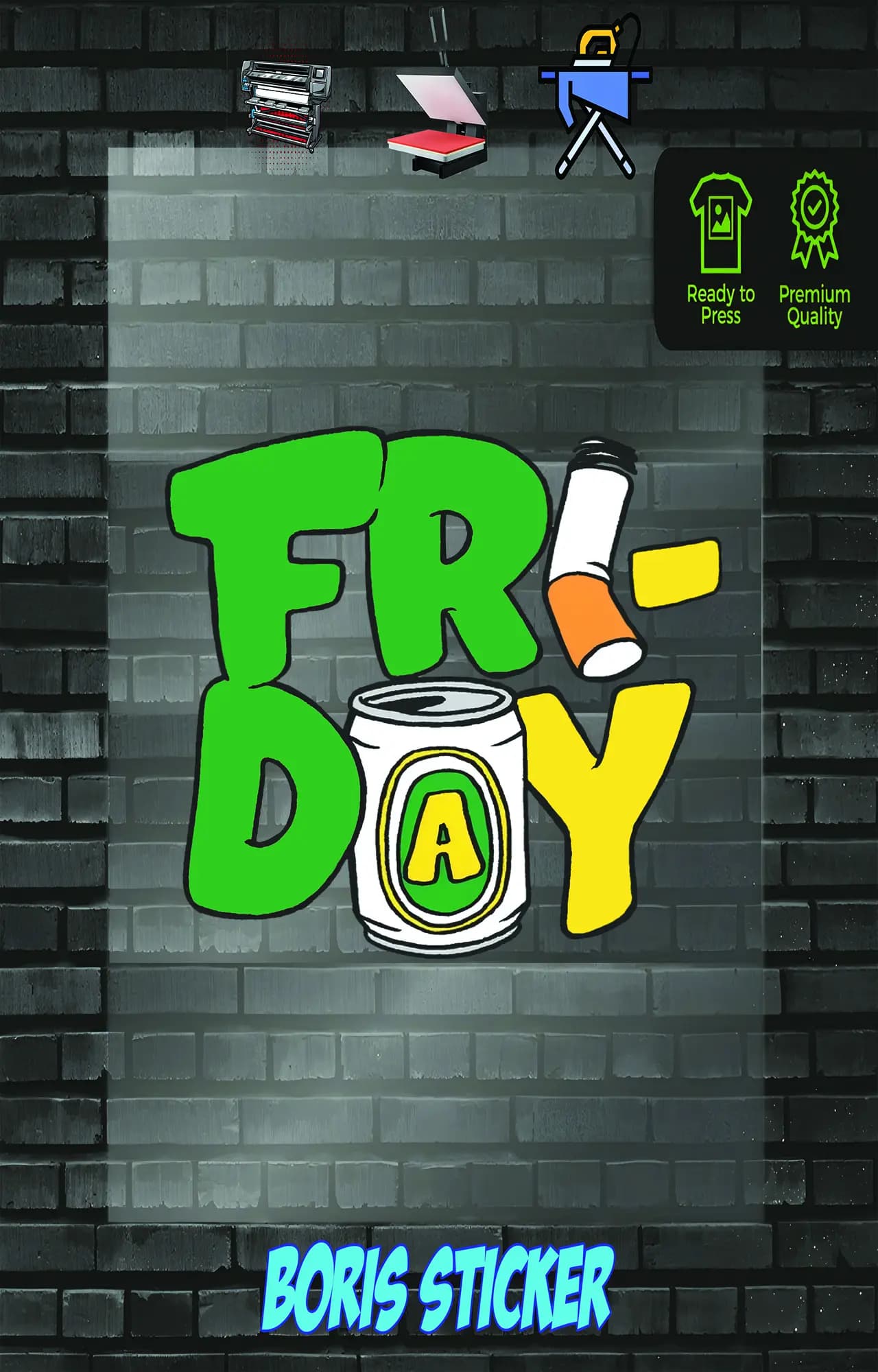 استیکر پوشاک طرح friday کد 4077