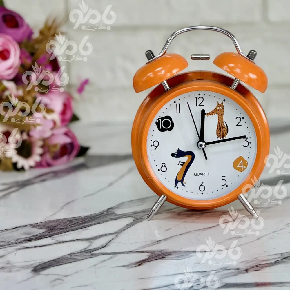 ساعت رومیزی گرد ساده رنگی قطر10 سانت
