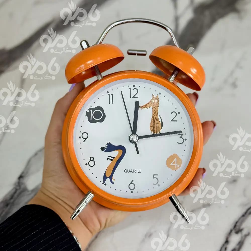 ساعت رومیزی گرد ساده رنگی قطر10 سانت — تصویر ۲