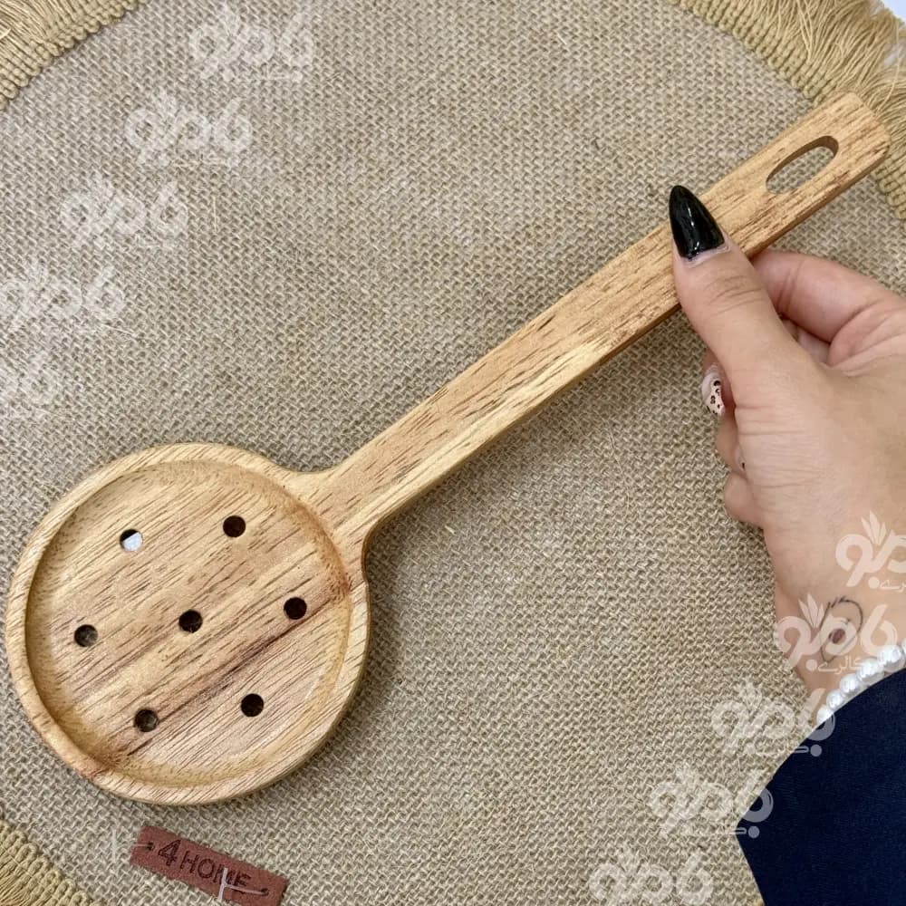 کفگیر چوبی رابروود گرد سوراخ پهن 28*9 کدsp20