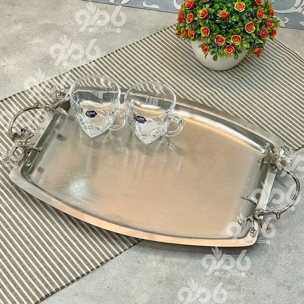 سینی فلزی سالینو کرومی هلالی بزرگ 80082ks