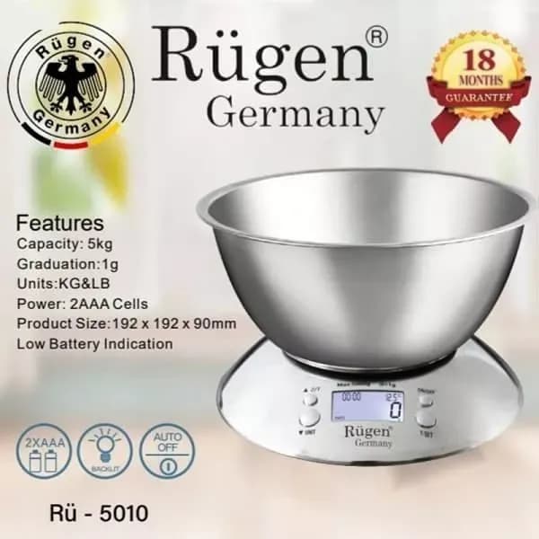 ترازو آشپزخانه روگن مدل RU5010 دیجیتالی — تصویر ۲