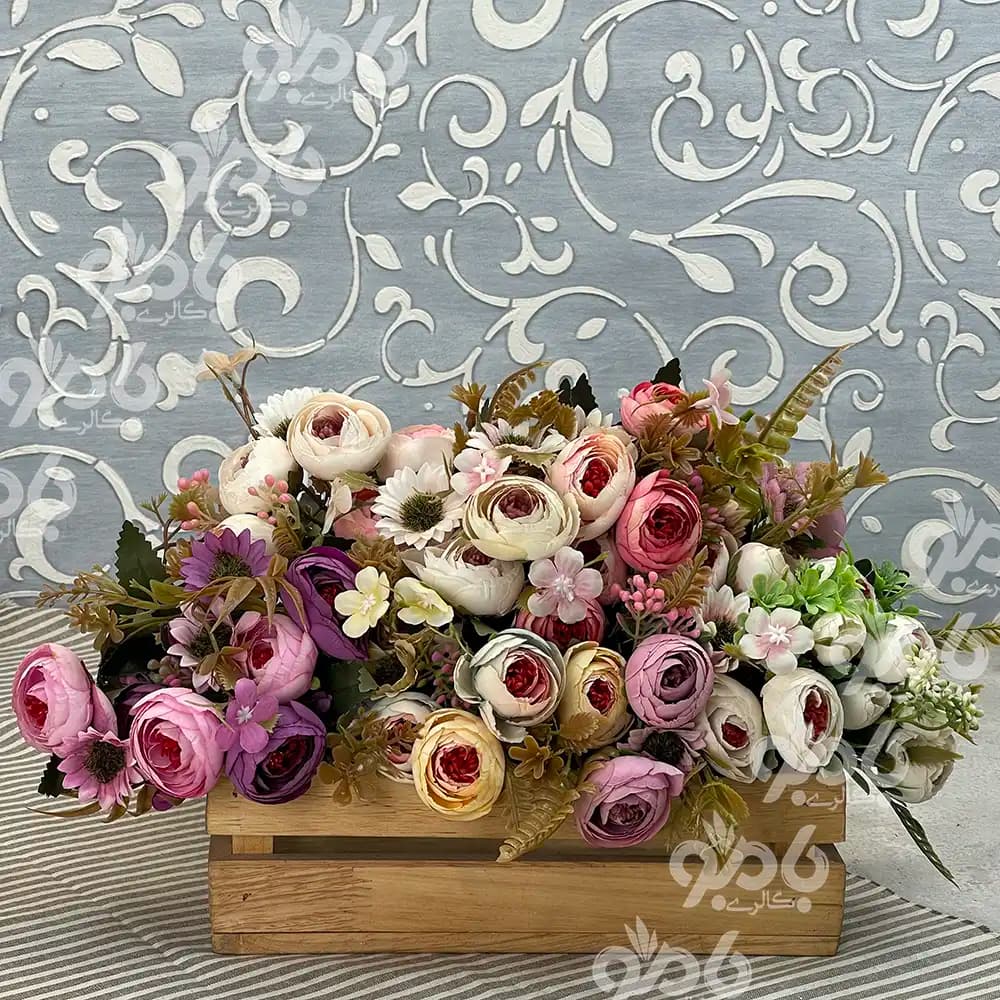 گل مصنوعی بوته ای نسترن مینادار کوچک 839