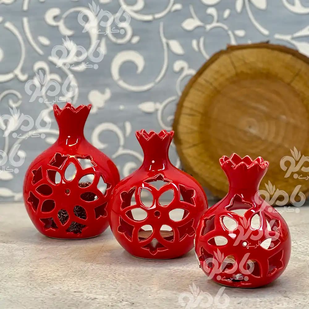 جاشمعی سرامیکی انار مشبک