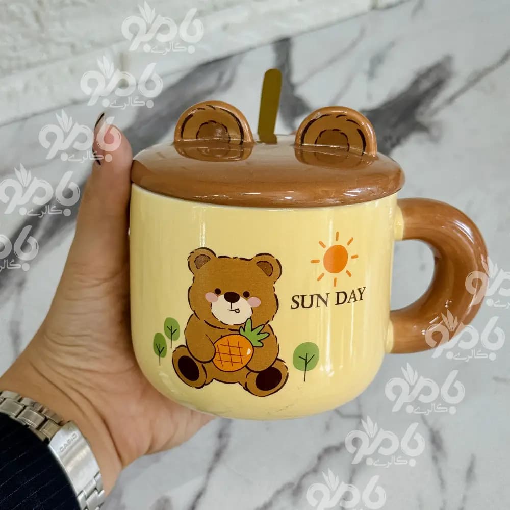 ماگ سرامیکی خرسی کرم قهوه ای 111 — تصویر ۲
