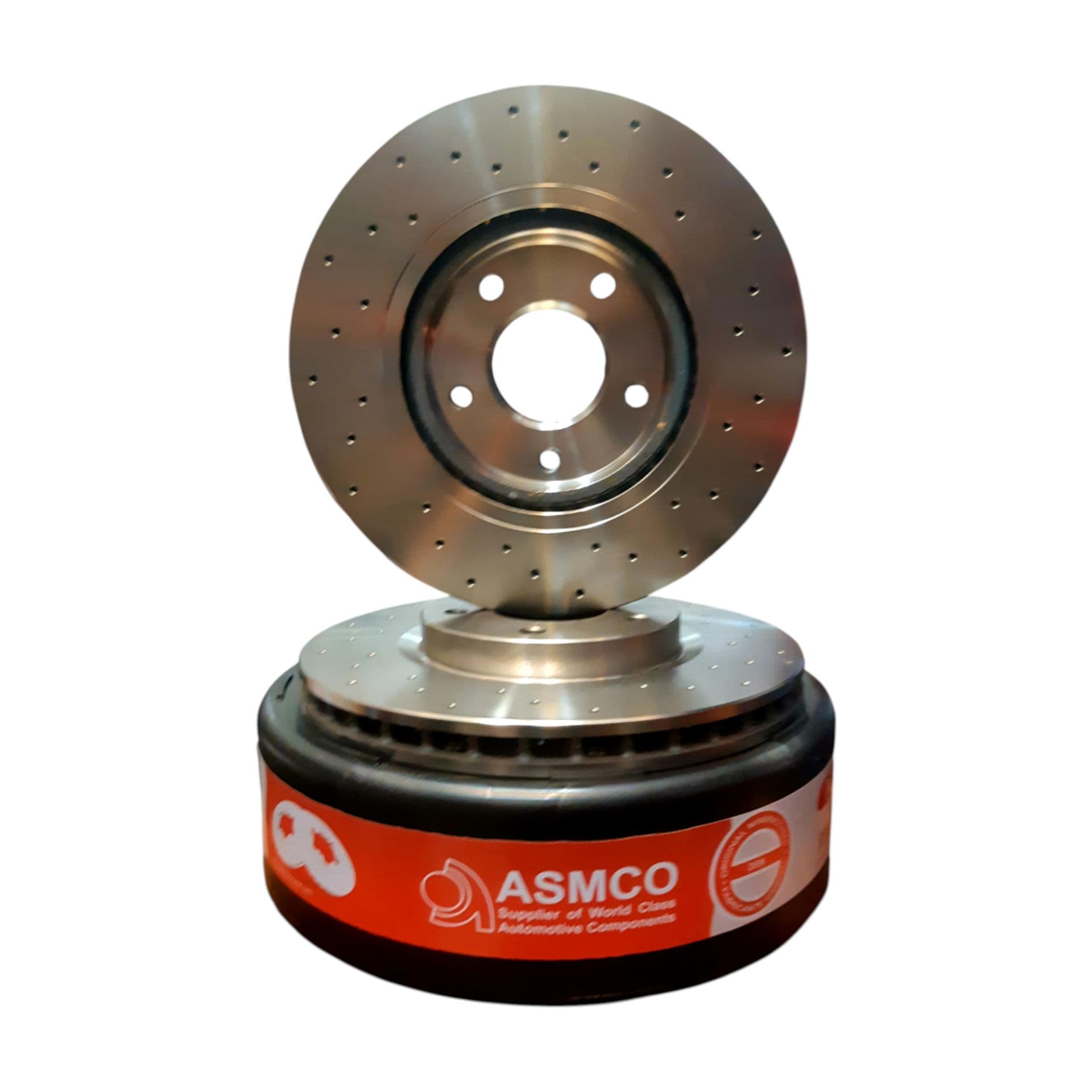دیسک ترمز جلو ریسپکت سوراخ دار خنک شونده برند آسمکو ASMCO