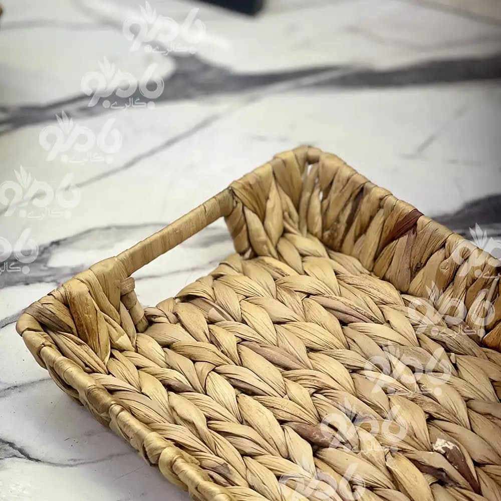 سینی حصیری وارداتی مستطیل لب کج — تصویر ۳