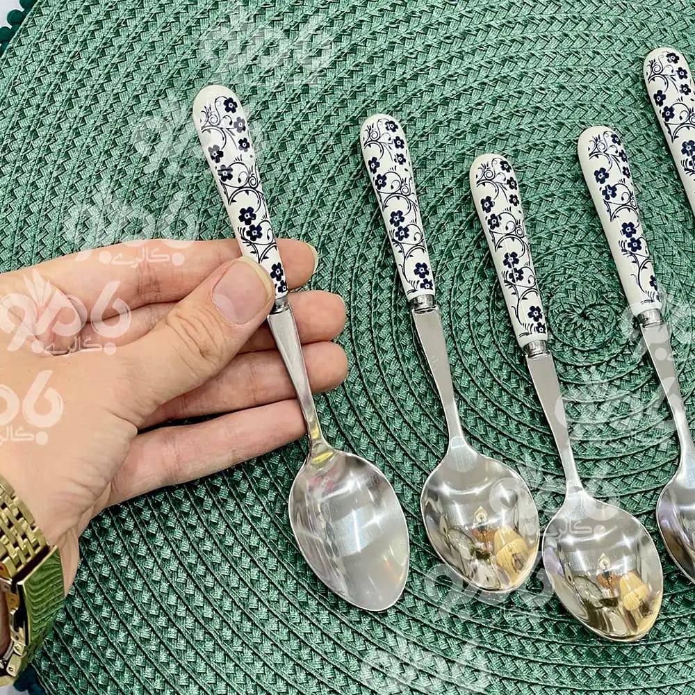 قاشق مربا خوری سرامیکی گل آبی دنی هوم — تصویر ۲