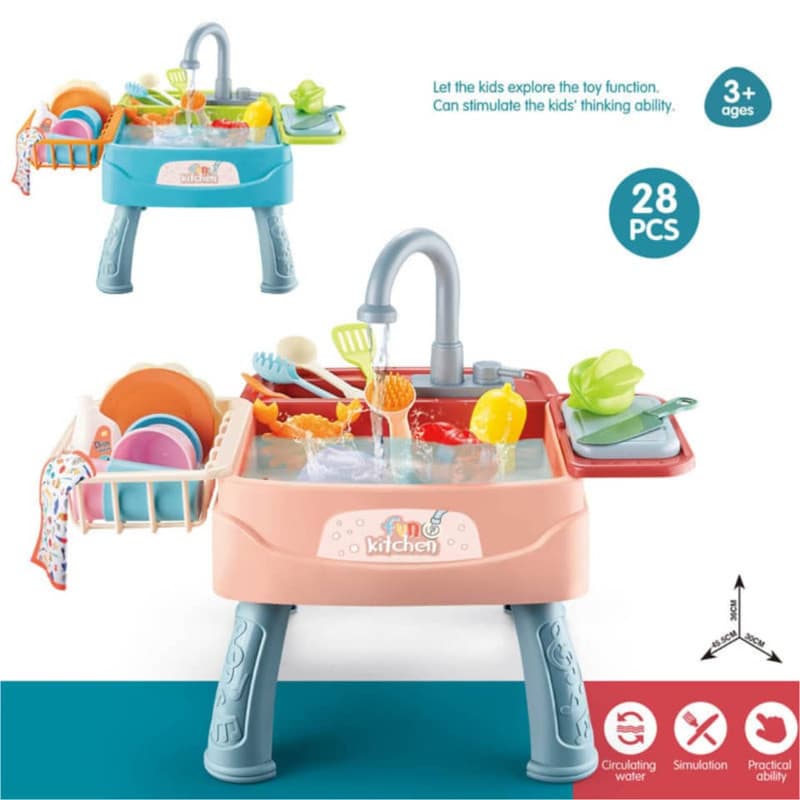اسباب بازی ناب سل مدل سینک ظرفشویی FUN KITCHEN DISHWASHER 30PCS — تصویر ۴