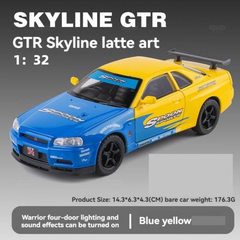ماکت ماشین ناب سل مدل NISSAN SKYLINE GTR-R34 کد NAB002 — تصویر ۴