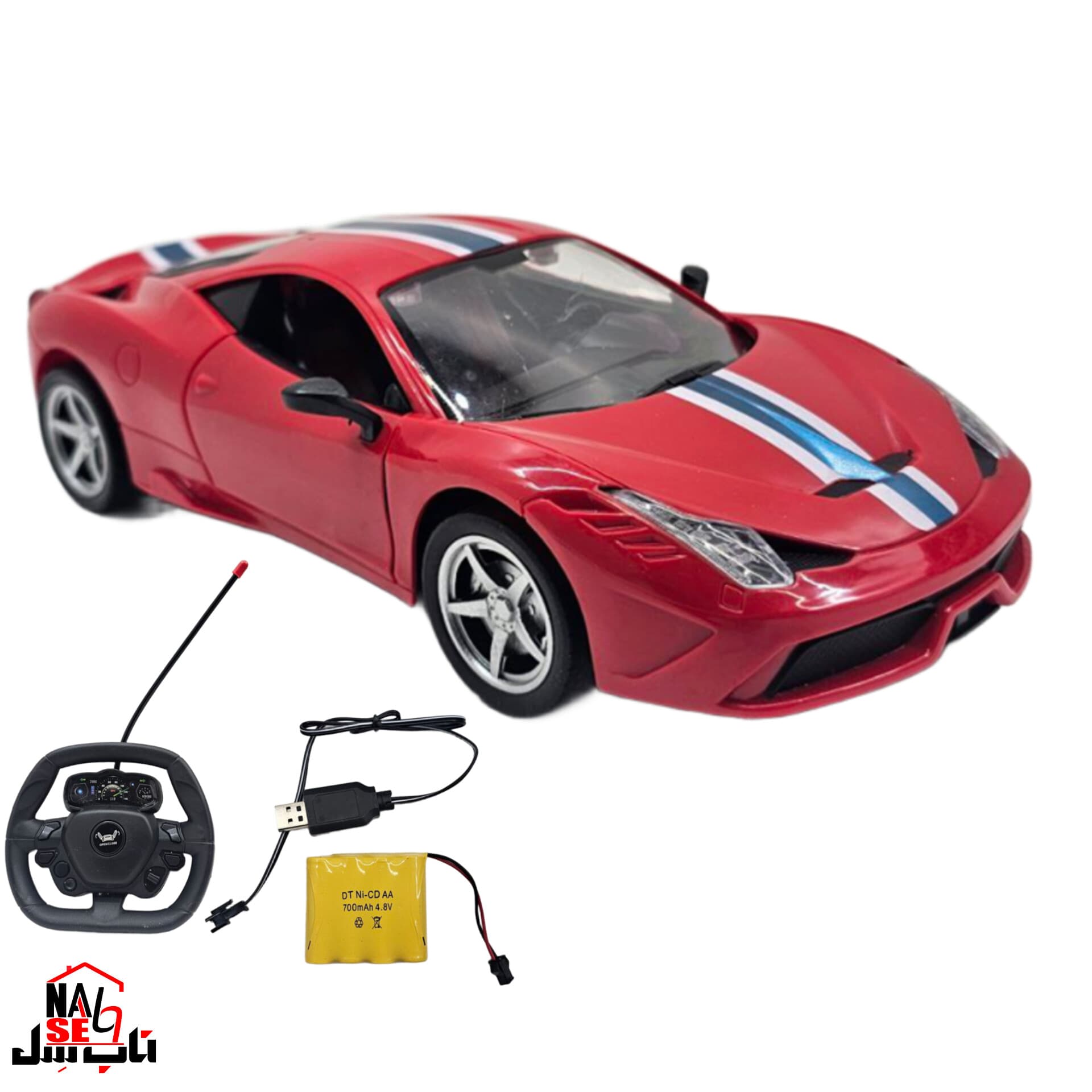 ماشین بازی کنترلی ناب سل مدل فراری درب باز شو شارژی sport ferrari — تصویر ۳