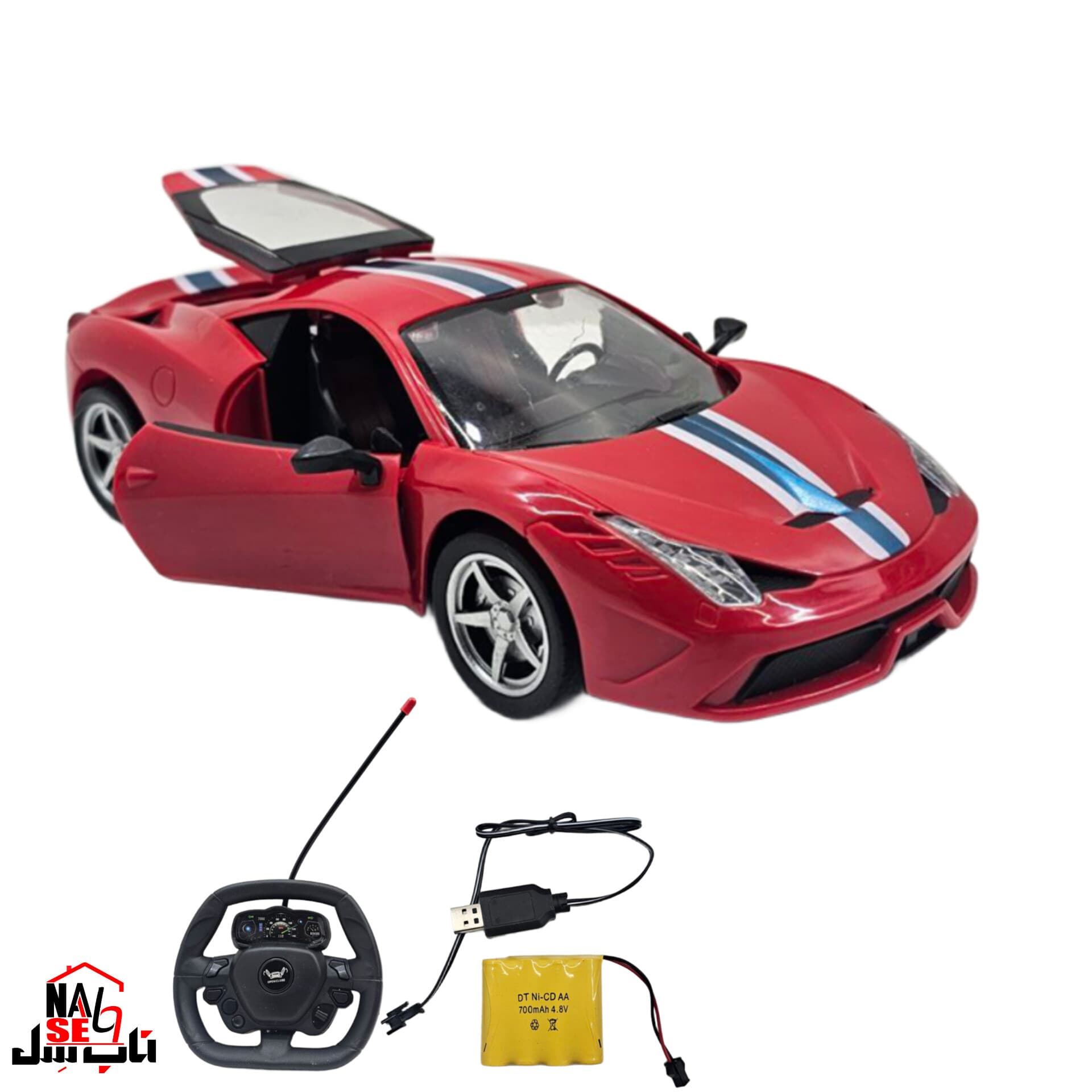 ماشین بازی کنترلی ناب سل مدل فراری درب باز شو شارژی sport ferrari — تصویر ۶