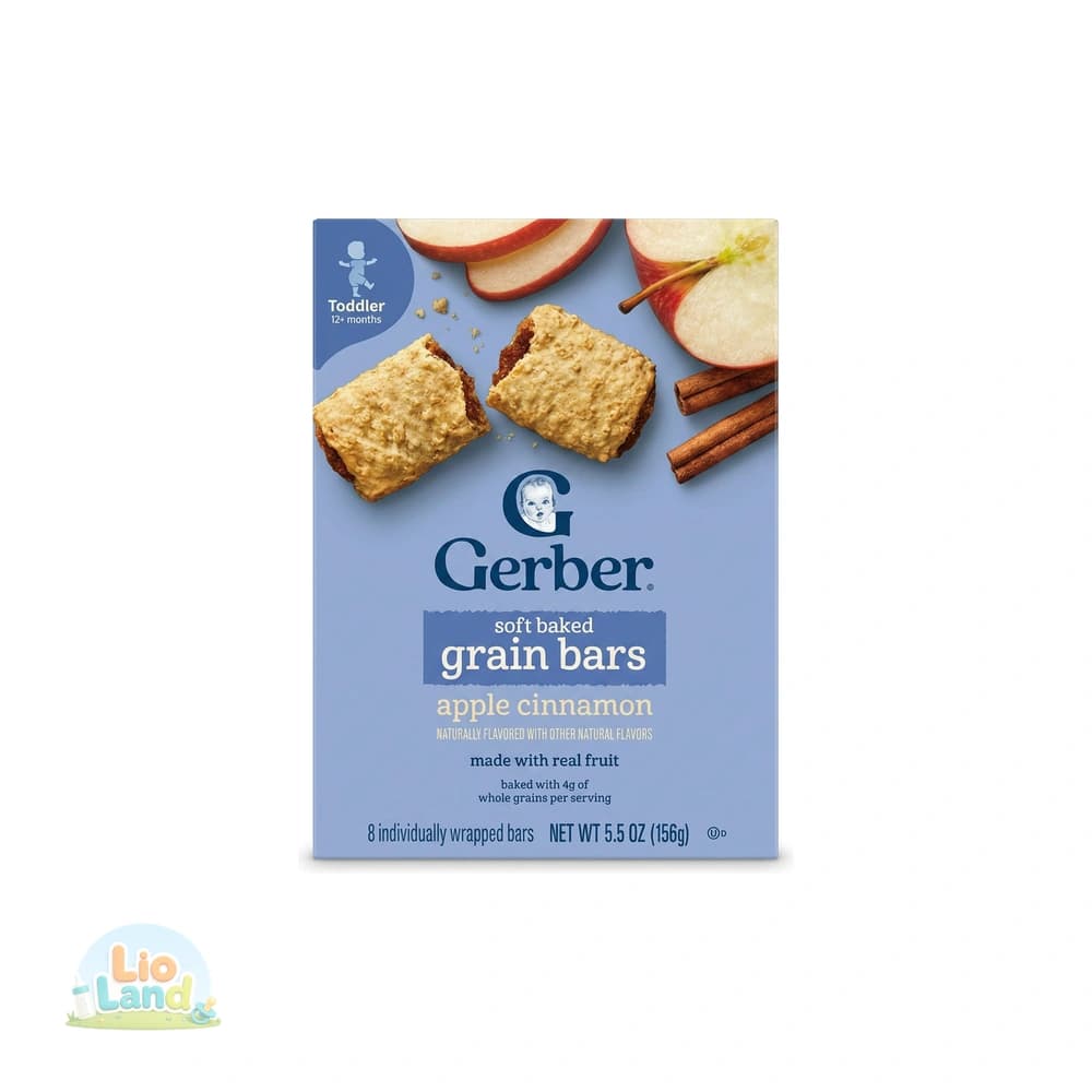 بار غلات گربر (Gerber) سیب دارچین ۸ عددی + ۱۲ ماه