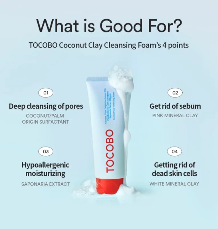 فوم پاک کننده خاک رس نارگیل TOCOBO — تصویر ۳