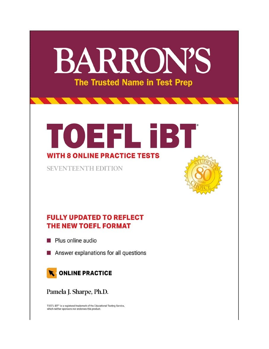 کتاب TOEFL iBT: with 8 Online Practice Tests (Barron’s Test Prep)