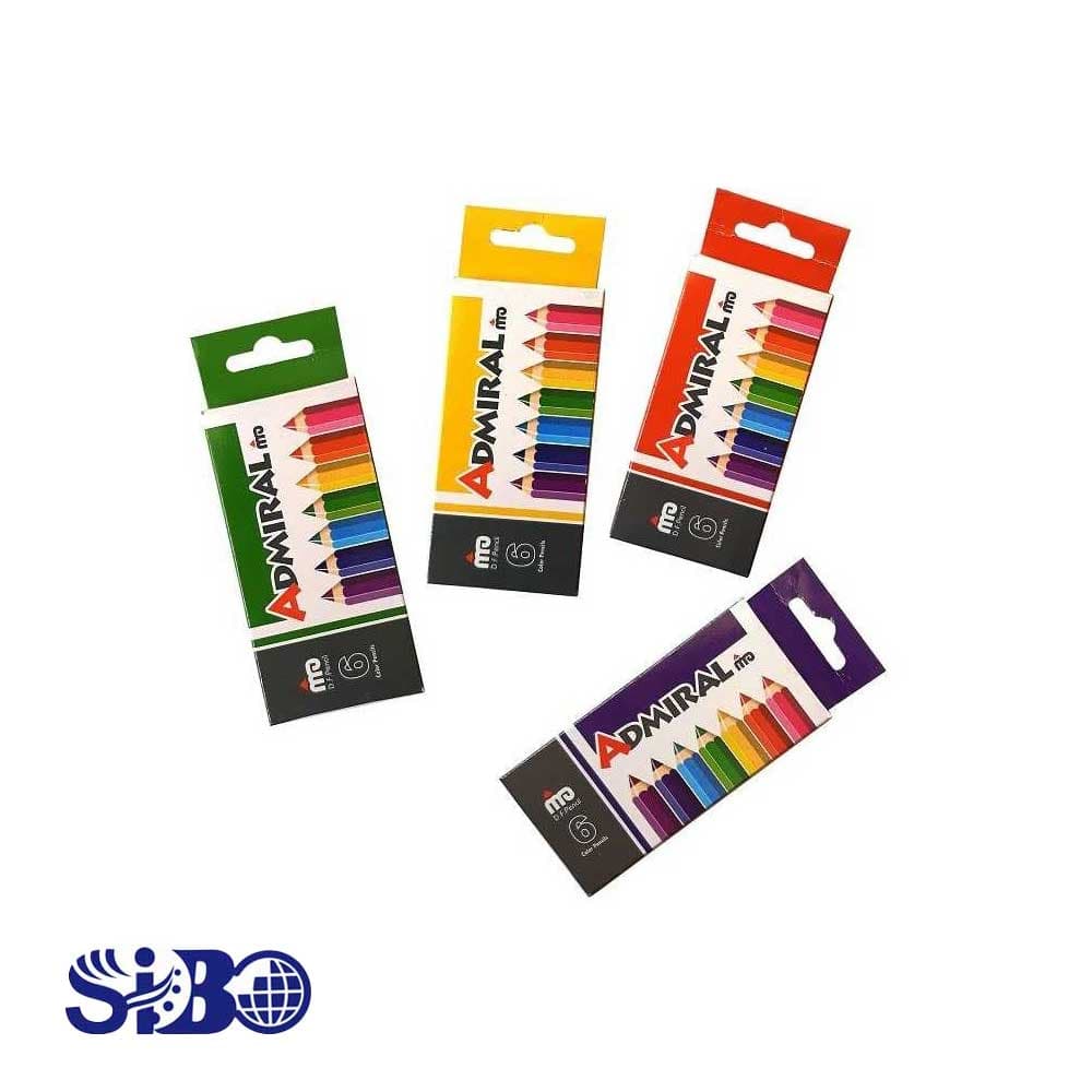 مدادرنگی ادمیرال 6 رنگ کوتاه مقوایی