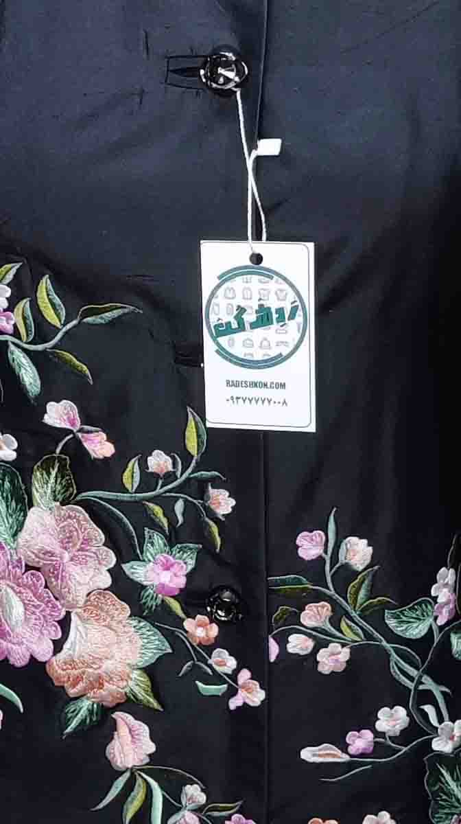 مانتو گلدار کار شده زنانه دست دوم — تصویر ۲