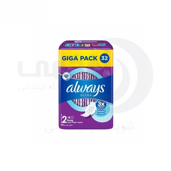 نوار بهداشتی آلویز always مدل اولترا سایز 2 بسته 32 عددی